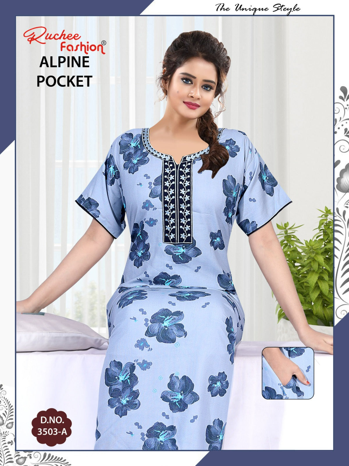 Alpine Pocket 1107 Ruchee Fashion Night Gowns Wholesale