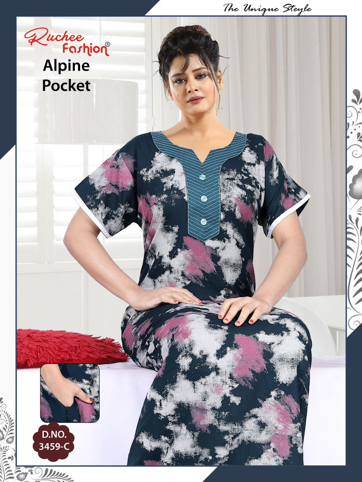 Alpine Pocket 1107 Ruchee Fashion Night Gowns Wholesale