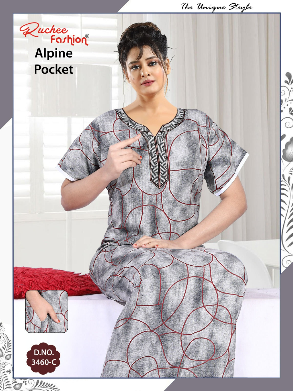 Alpine Pocket 1107 Ruchee Fashion Night Gowns Wholesale