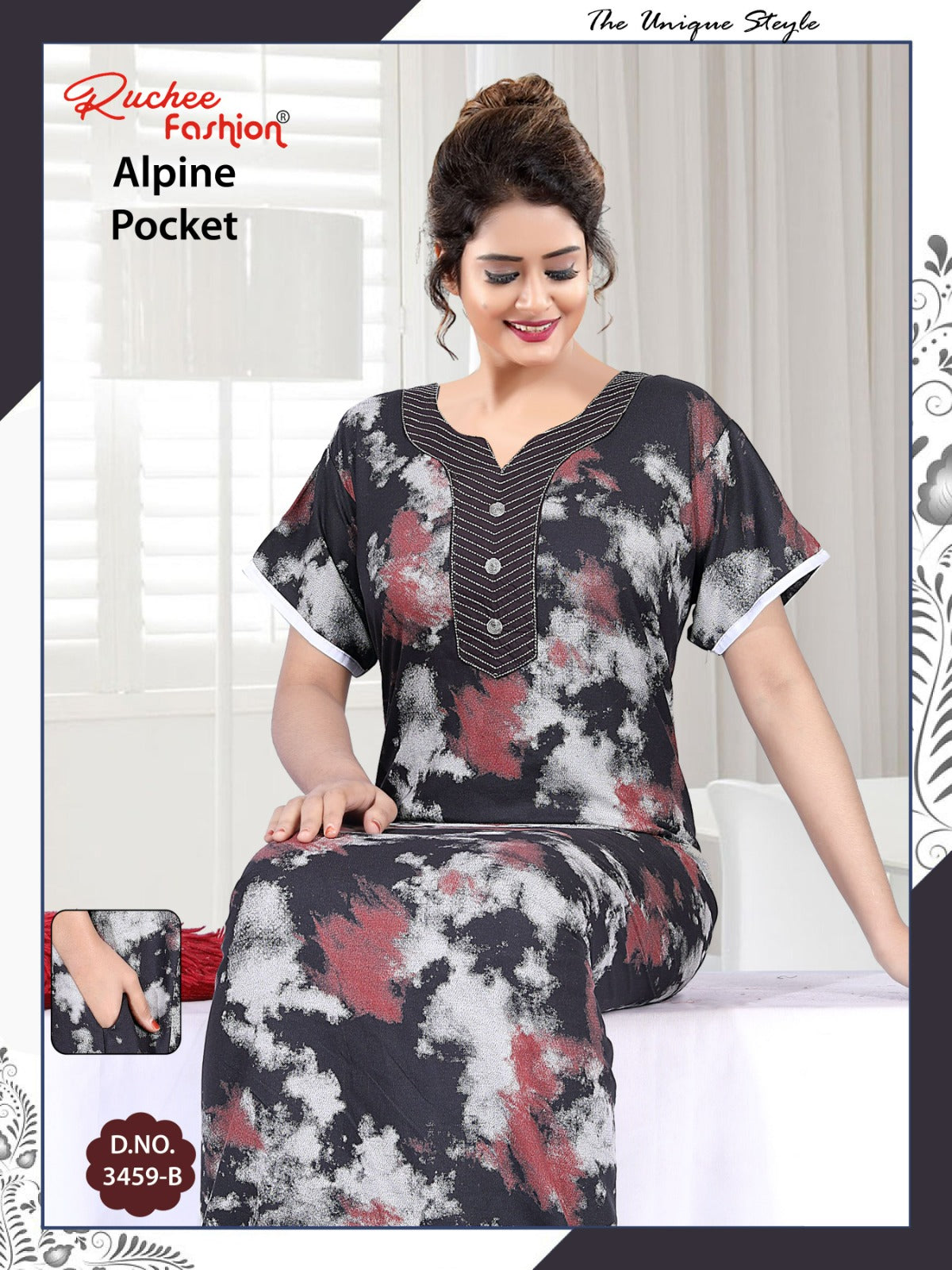 Alpine Pocket 1107 Ruchee Fashion Night Gowns Wholesale