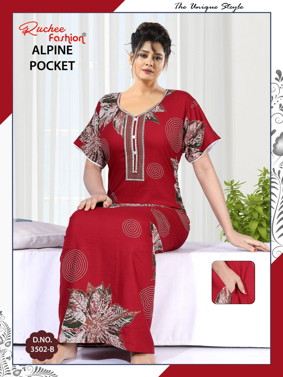Alpine Pocket 1107 Ruchee Fashion Night Gowns Wholesale