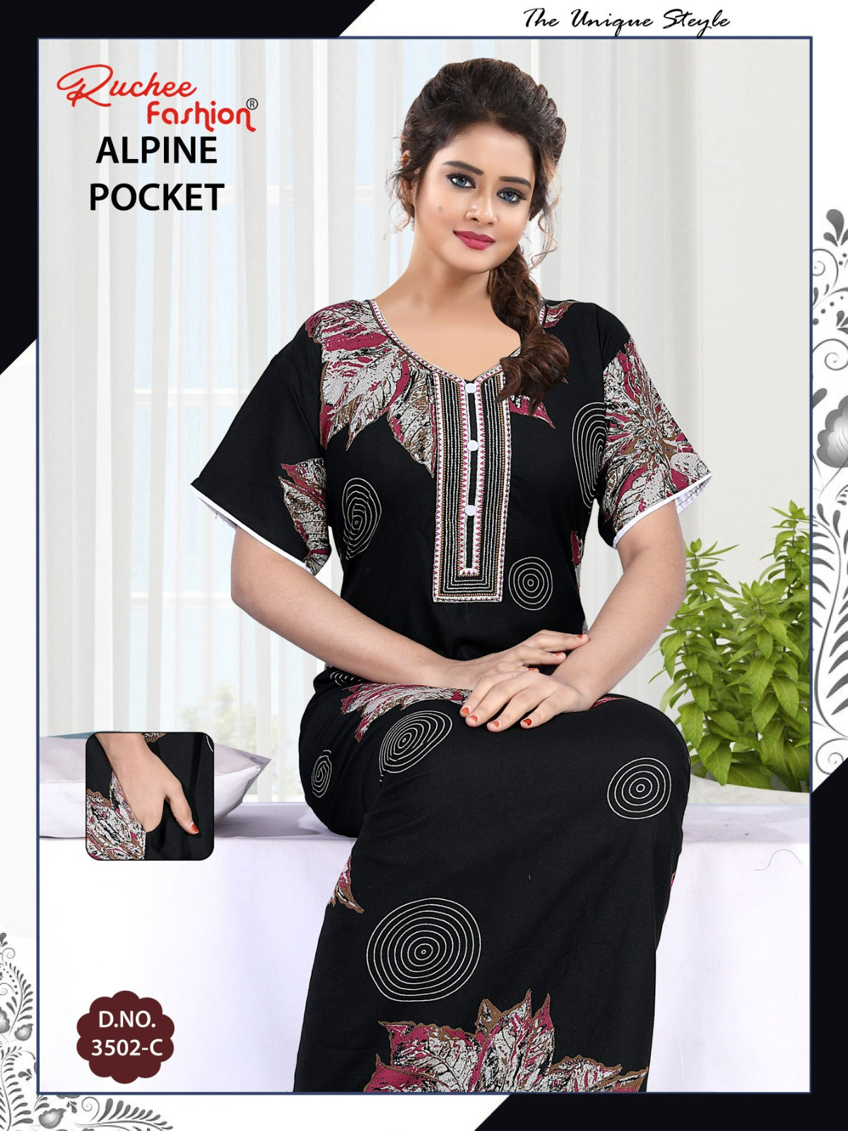 Alpine Pocket 1107 Ruchee Fashion Night Gowns Wholesale