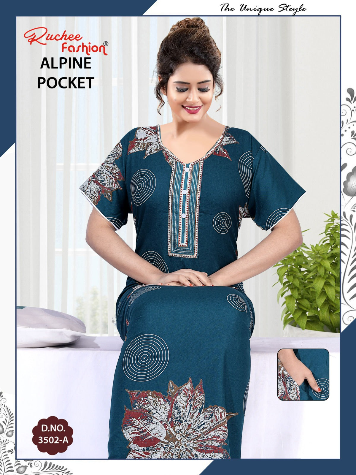 Alpine Pocket 1107 Ruchee Fashion Night Gowns Wholesale