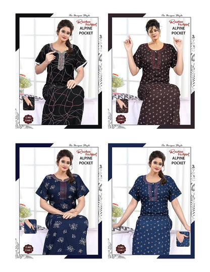 Alpine Pocket 1208 Ruchee Fashion Night Gowns Supplier India