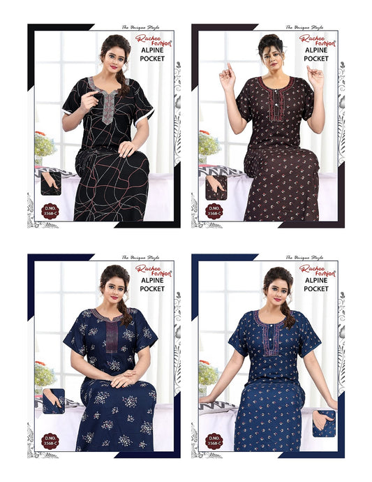 Alpine Pocket 1208 Ruchee Fashion Night Gowns Supplier India
