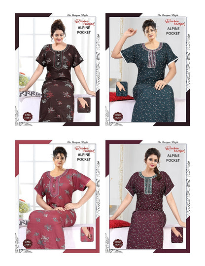 Alpine Pocket 1208 Ruchee Fashion Night Gowns Supplier India