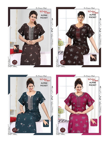 Alpine Pocket 1208 Ruchee Fashion Night Gowns Supplier India
