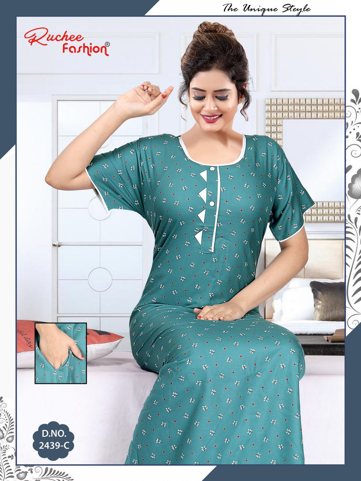 Alpine Pocket 131224 Ruchee Fashion Night Gowns Manufacturer Gujarat