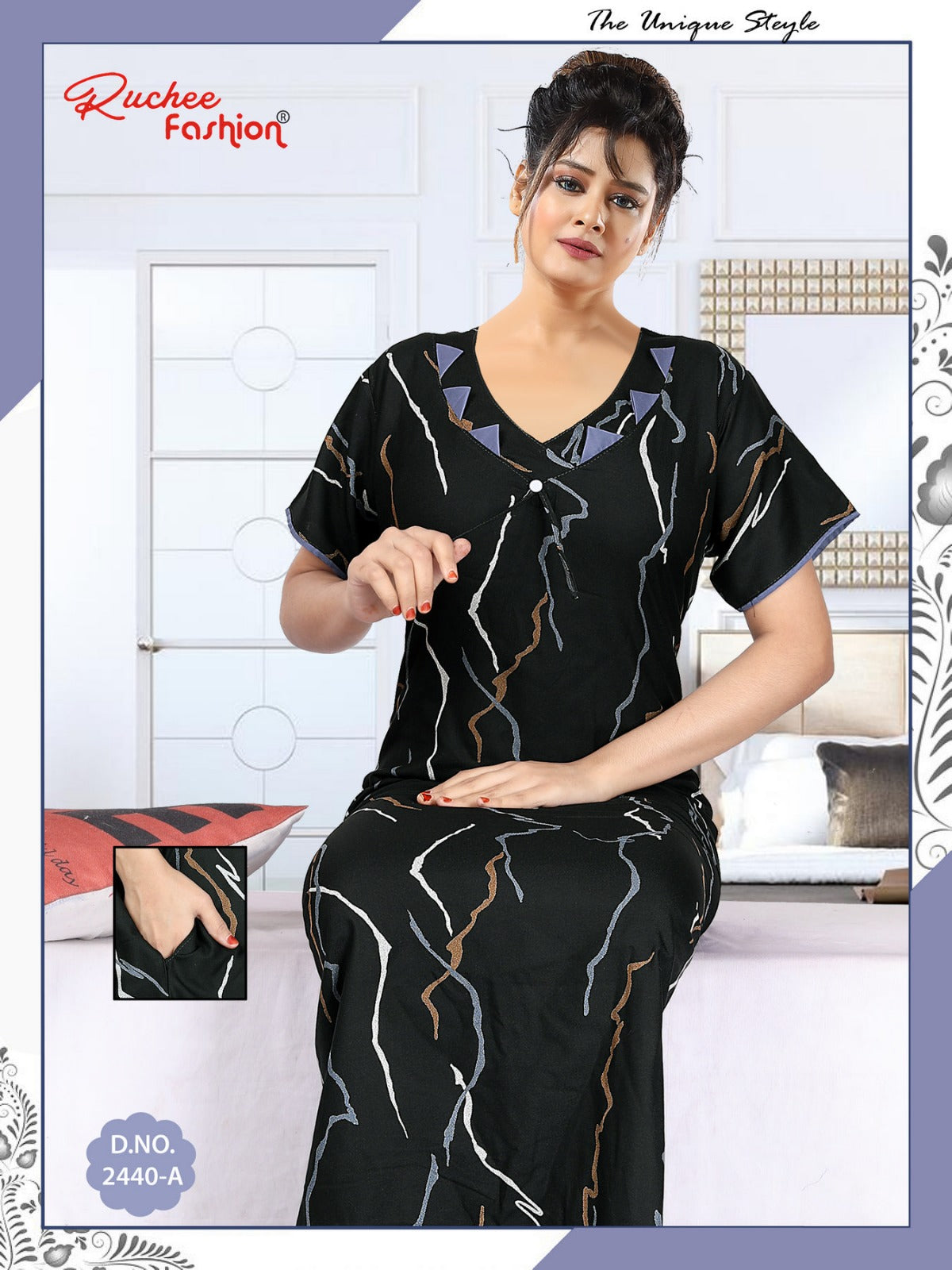 Alpine Pocket 131224 Ruchee Fashion Night Gowns Manufacturer Gujarat