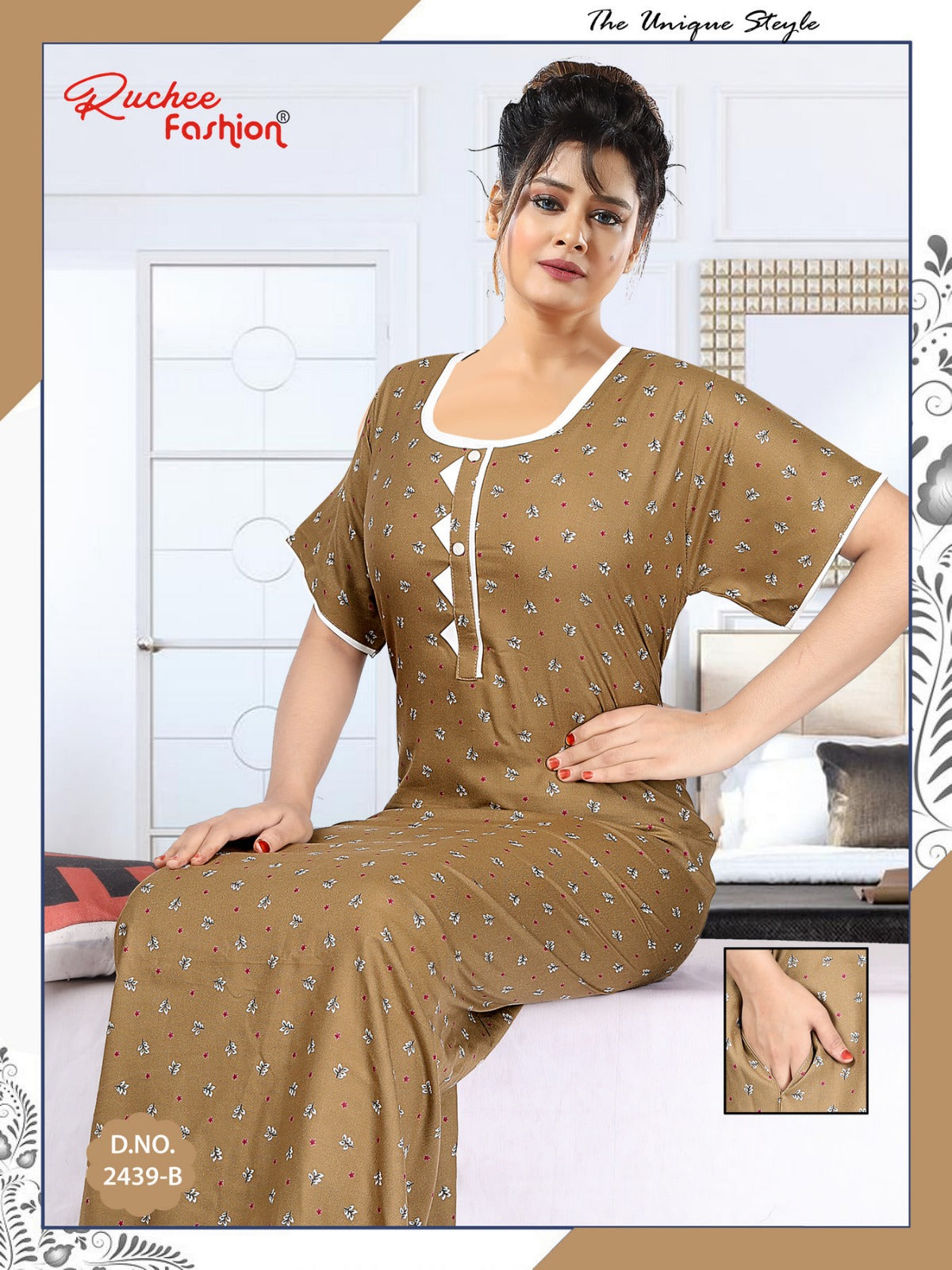 Alpine Pocket 131224 Ruchee Fashion Night Gowns Manufacturer Gujarat