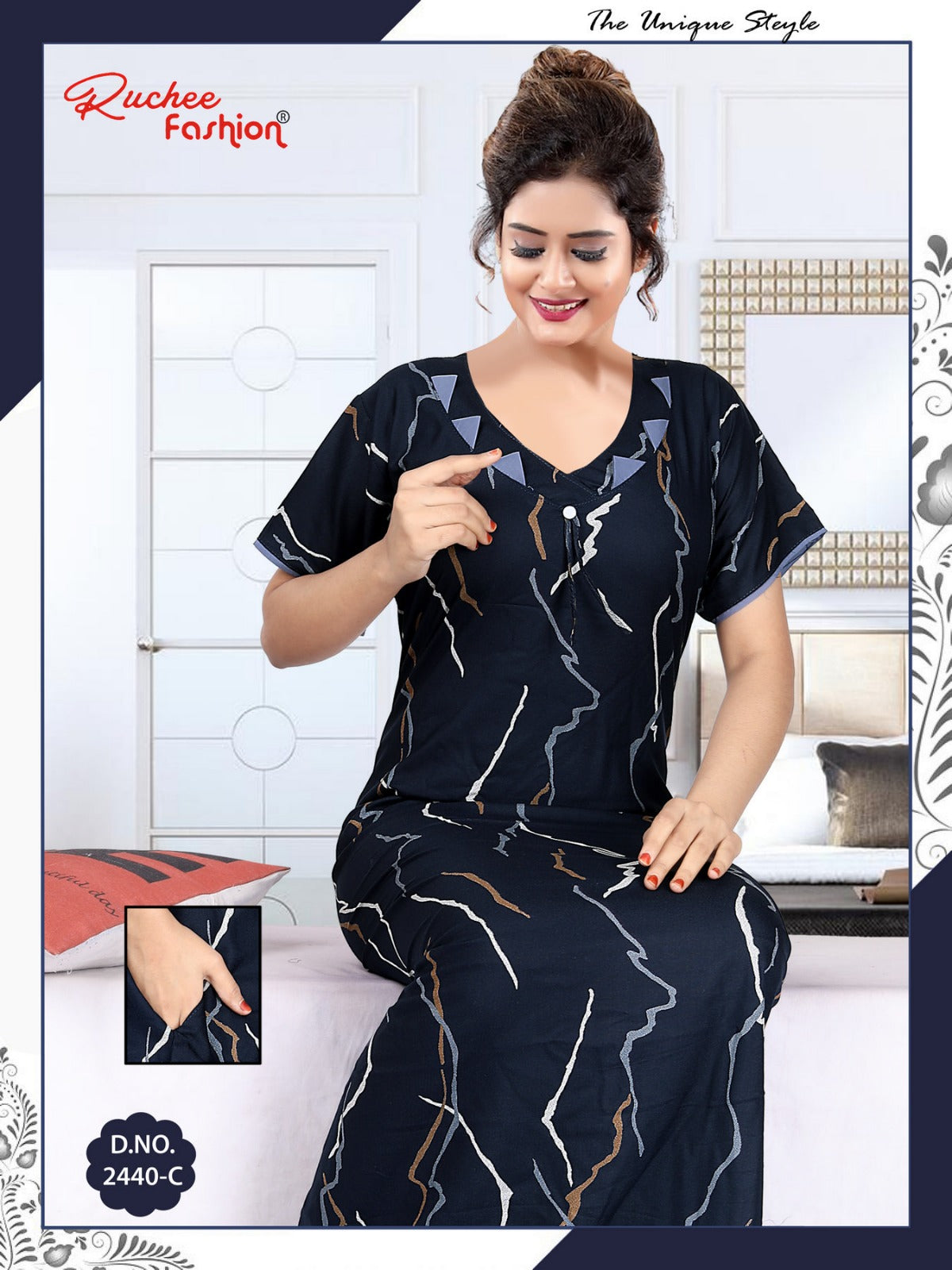 Alpine Pocket 131224 Ruchee Fashion Night Gowns Manufacturer Gujarat