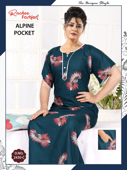 Alpine Pocket 131224 Ruchee Fashion Night Gowns Manufacturer Gujarat
