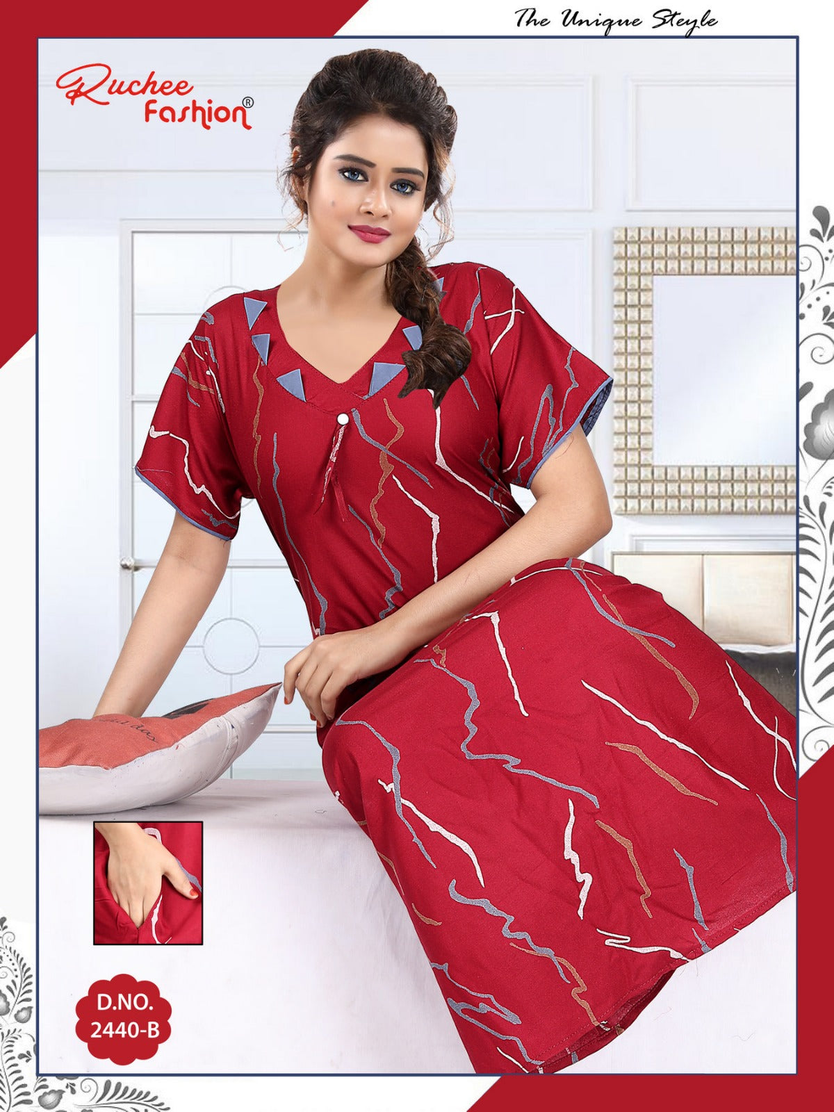 Alpine Pocket 131224 Ruchee Fashion Night Gowns Manufacturer Gujarat
