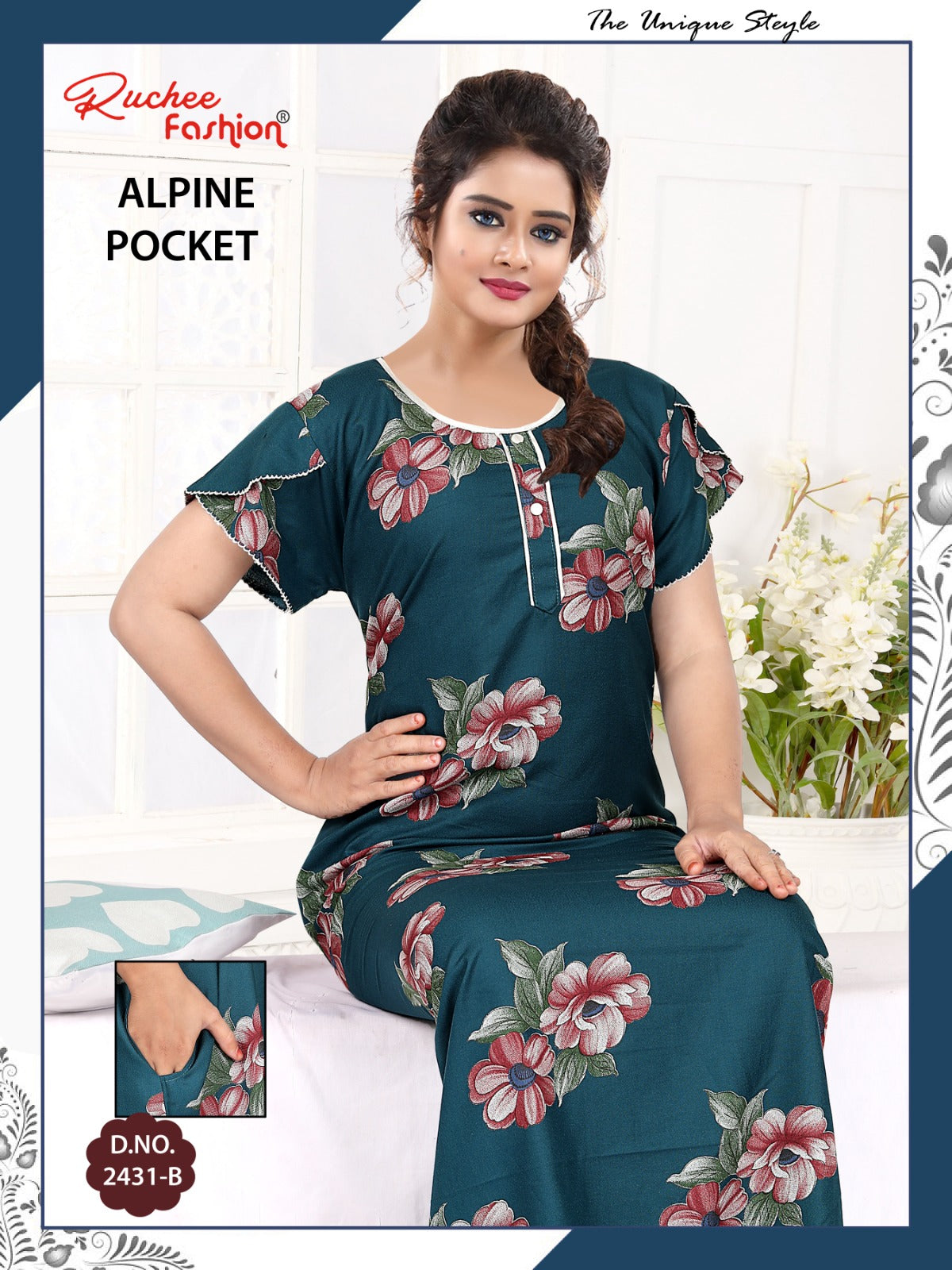 Alpine Pocket 131224 Ruchee Fashion Night Gowns Manufacturer Gujarat