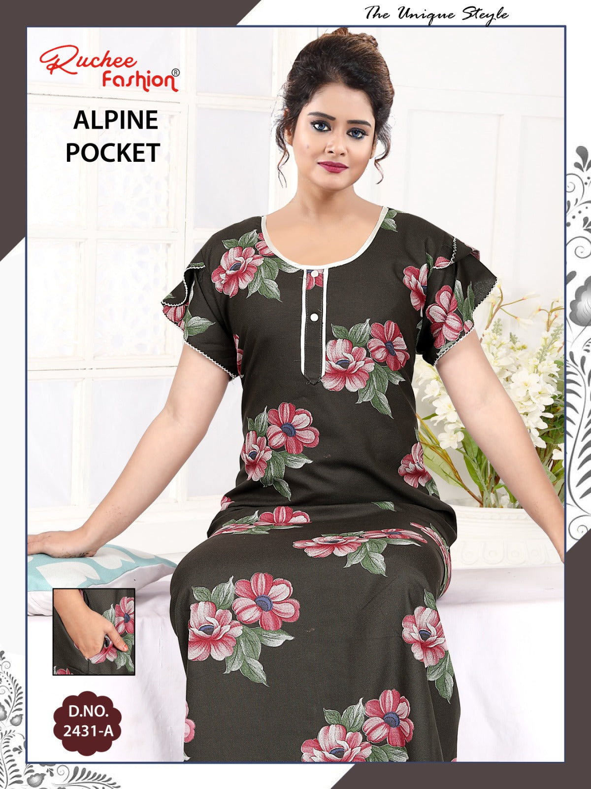 Alpine Pocket 131224 Ruchee Fashion Night Gowns Manufacturer Gujarat