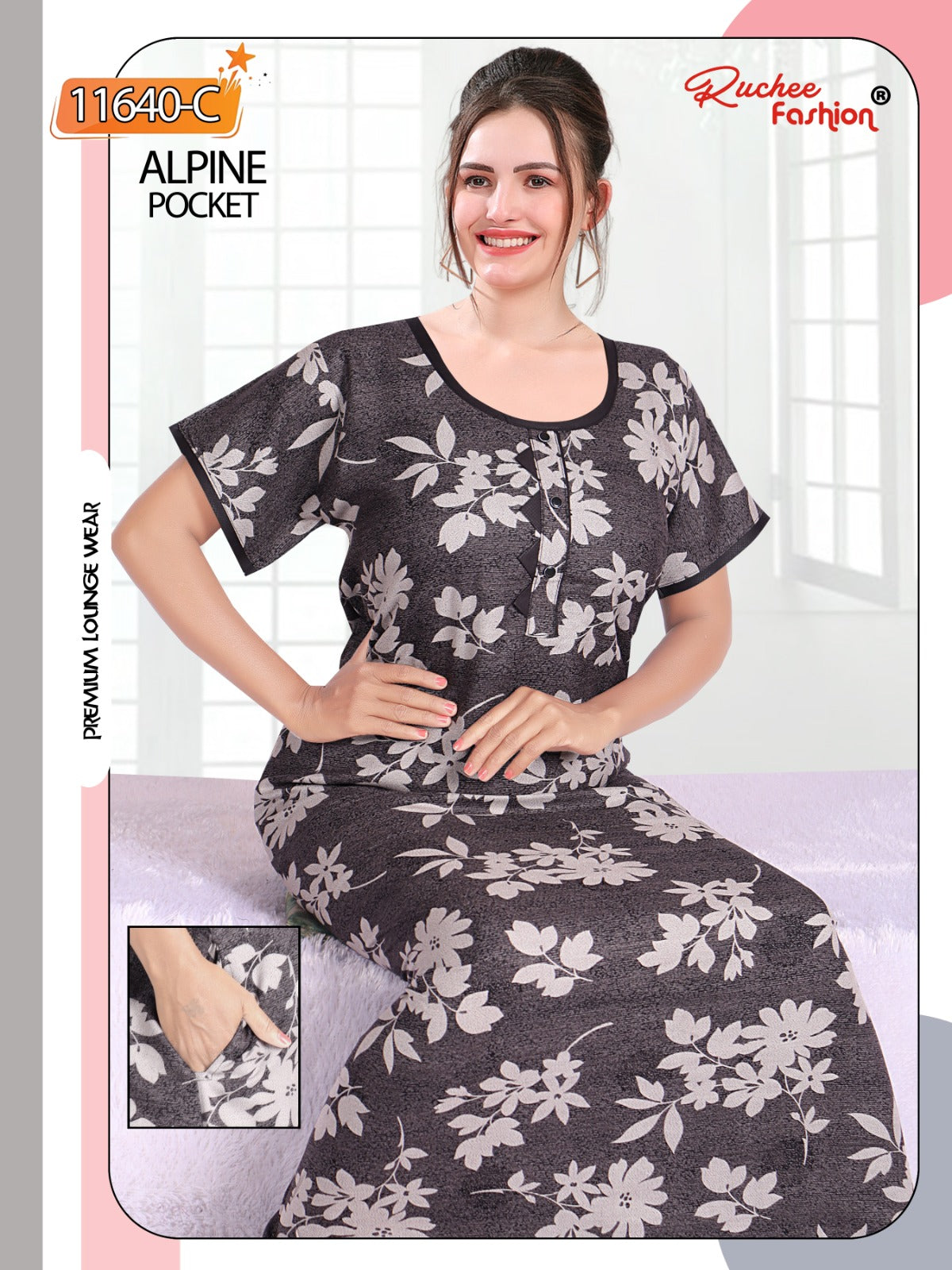 Alpine Pocket 131224 Ruchee Fashion Night Gowns Manufacturer Gujarat