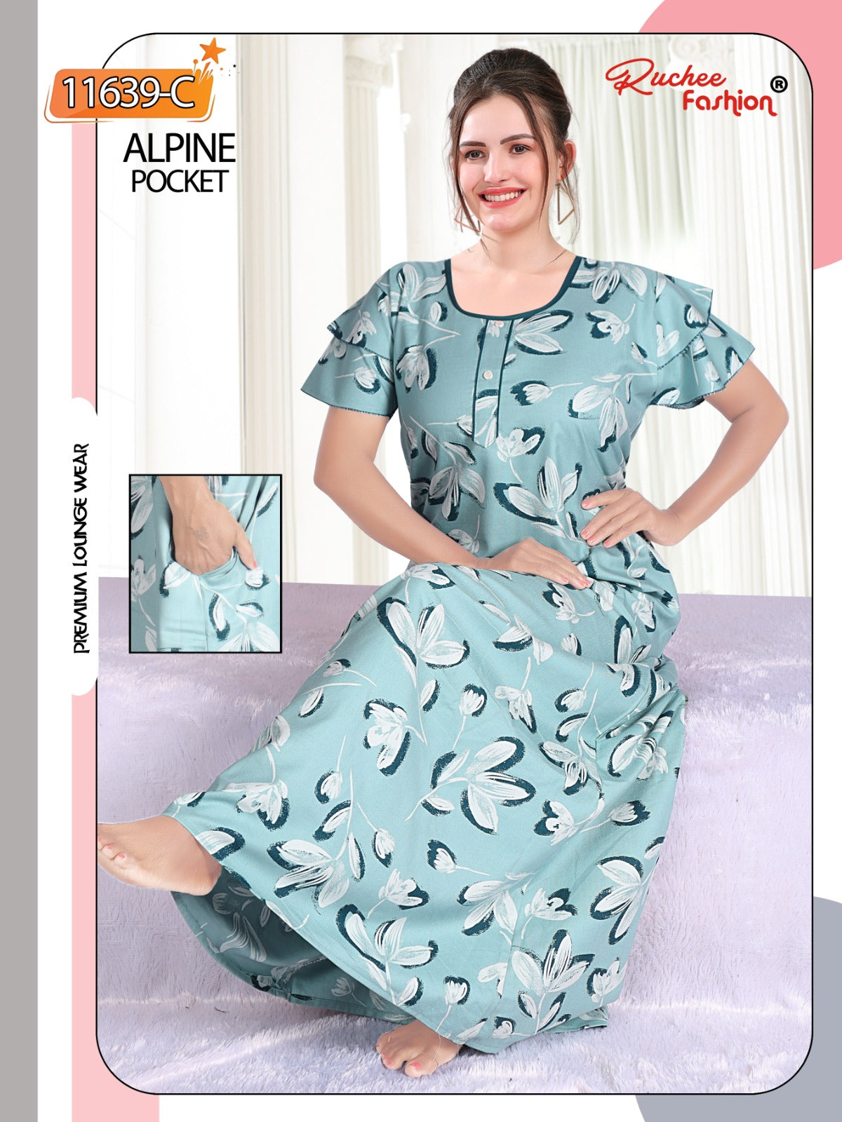 Alpine Pocket 131224 Ruchee Fashion Night Gowns Manufacturer Gujarat