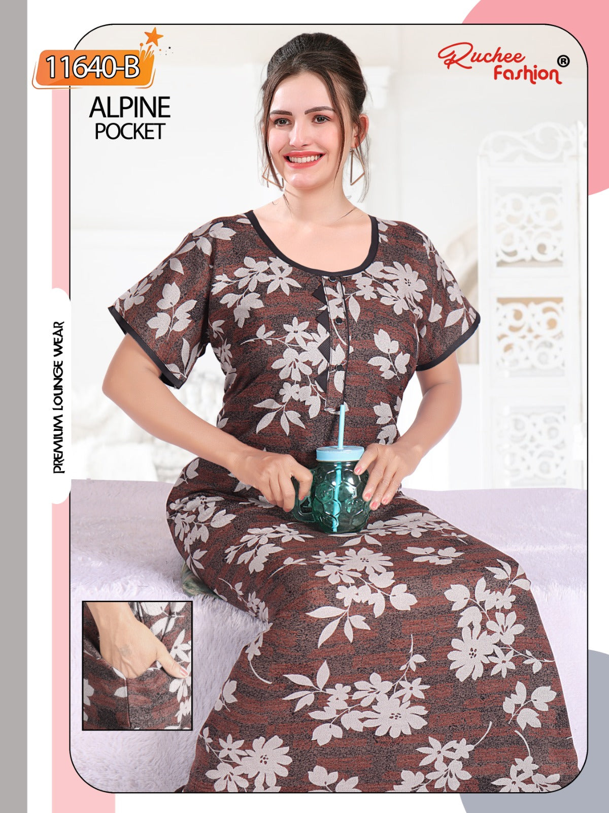 Alpine Pocket 131224 Ruchee Fashion Night Gowns Manufacturer Gujarat