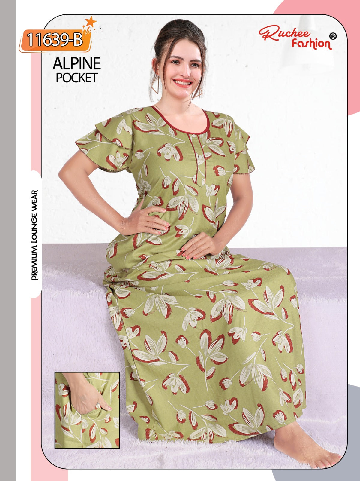 Alpine Pocket 131224 Ruchee Fashion Night Gowns Manufacturer Gujarat