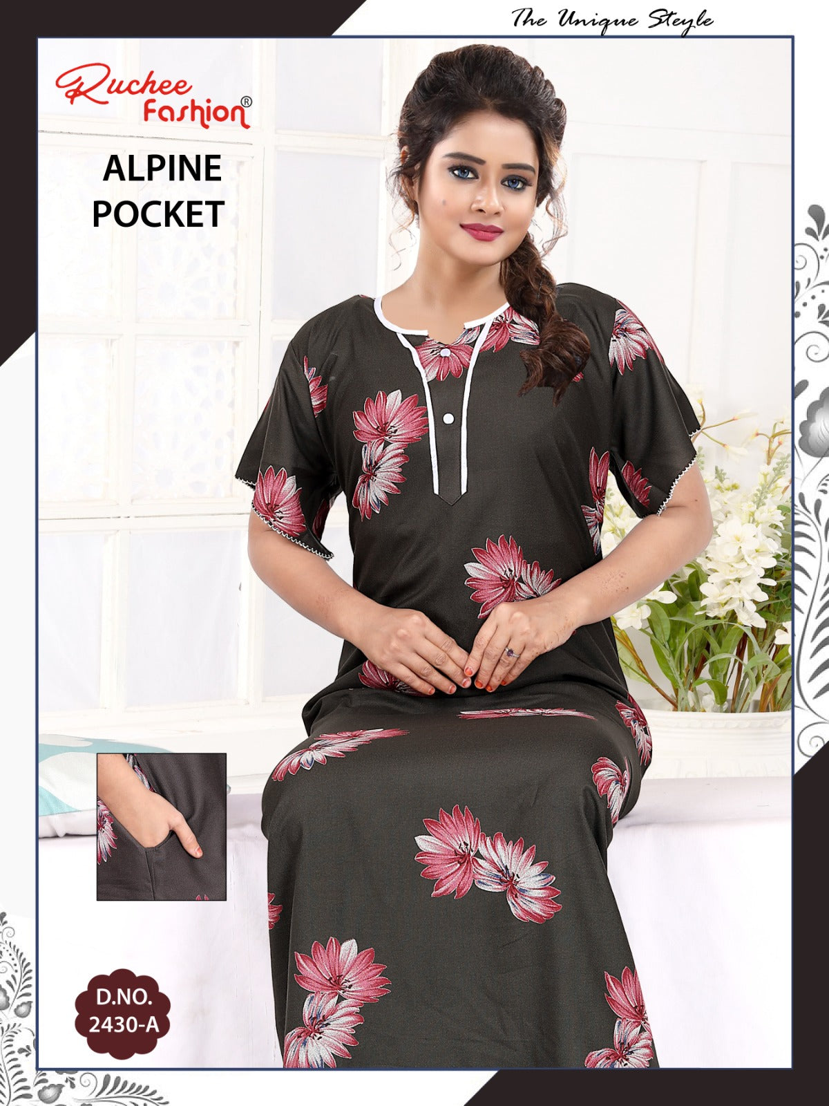 Alpine Pocket 131224 Ruchee Fashion Night Gowns Manufacturer Gujarat