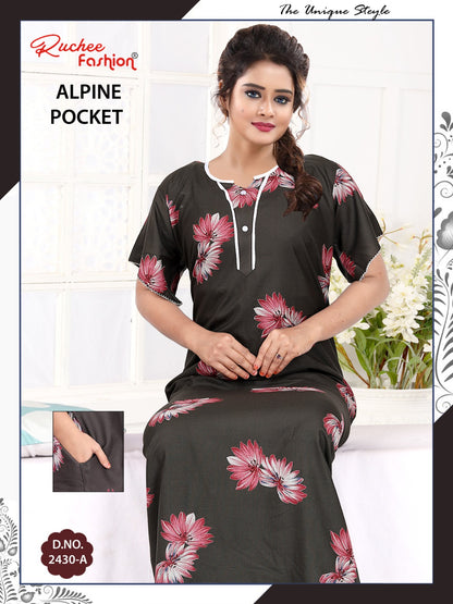 Alpine Pocket 131224 Ruchee Fashion Night Gowns Manufacturer Gujarat
