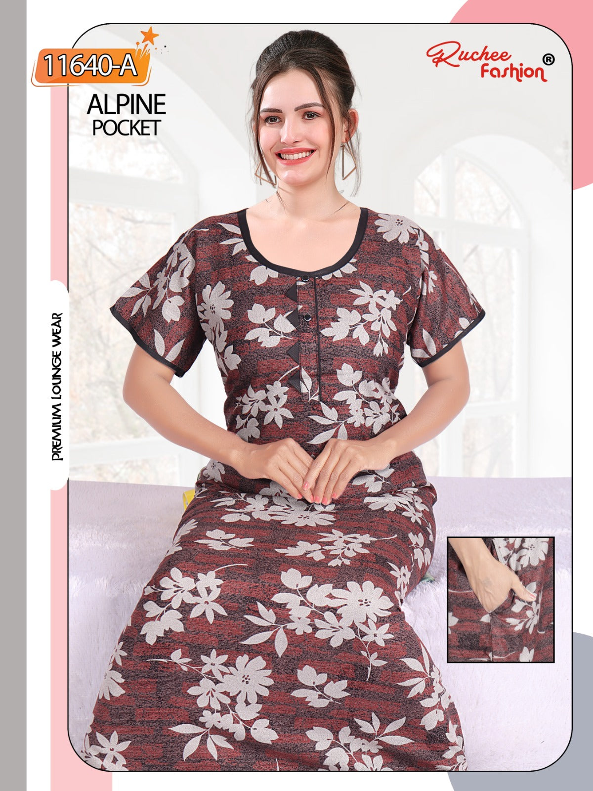 Alpine Pocket 131224 Ruchee Fashion Night Gowns Manufacturer Gujarat