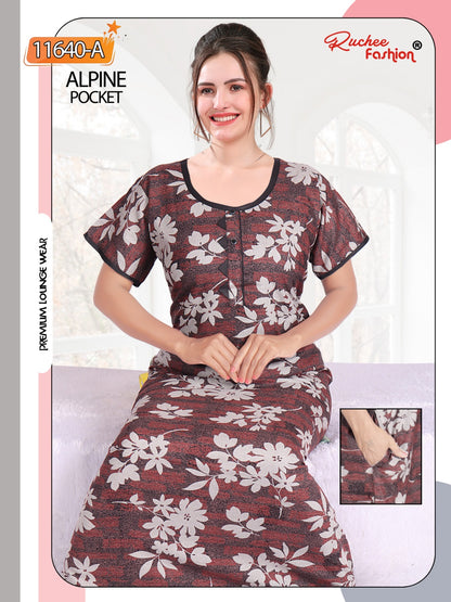 Alpine Pocket 131224 Ruchee Fashion Night Gowns Manufacturer Gujarat