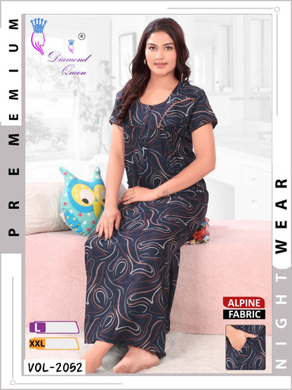 Alpine Pocket 141224 Diamond Queen Night Gowns Wholesaler Gujarat