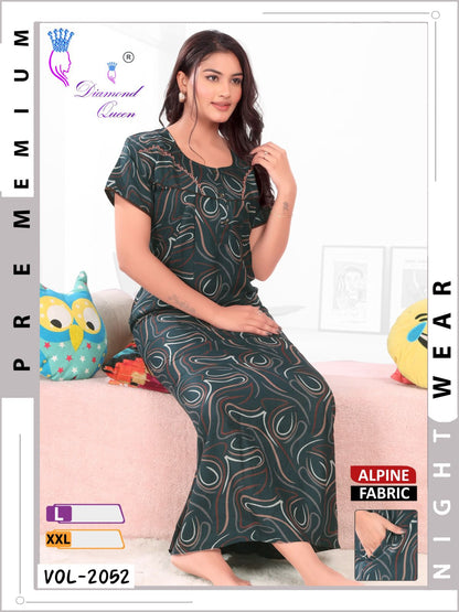 Alpine Pocket 141224 Diamond Queen Night Gowns Wholesaler Gujarat