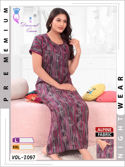 Alpine Pocket 141224 Diamond Queen Night Gowns Wholesaler Gujarat