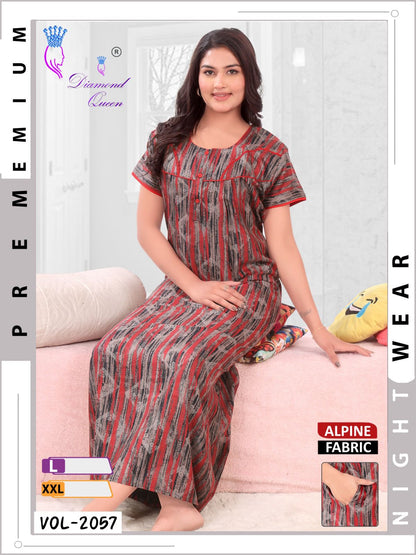 Alpine Pocket 141224 Diamond Queen Night Gowns Wholesaler Gujarat
