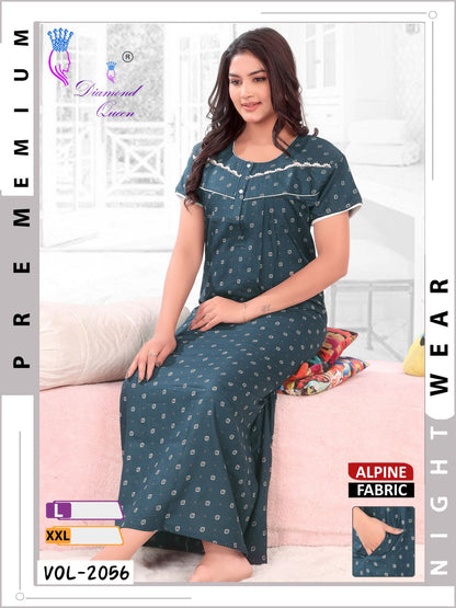 Alpine Pocket 141224 Diamond Queen Night Gowns Wholesaler Gujarat