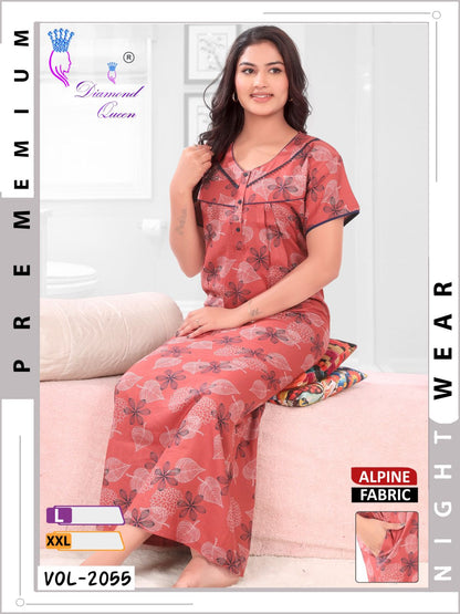 Alpine Pocket 141224 Diamond Queen Night Gowns Wholesaler Gujarat