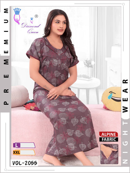Alpine Pocket 141224 Diamond Queen Night Gowns Wholesaler Gujarat