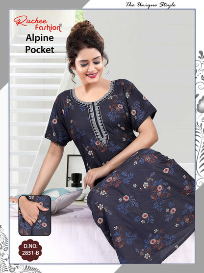 अल्पाइन पॉकेट 150325 रुची फैशन नाइट गाउन सप्लायर