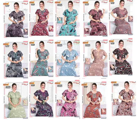 Alpine Pocket 211124 Ruchee Fashion Night Gowns Manufacturer Ahmedabad