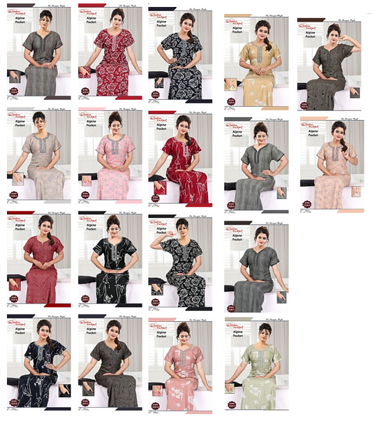 Alpine Pocket 221124 Ruchee Fashion Night Gowns Supplier Gujarat