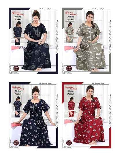 Alpine Pocket 2407 Ruchee Fashion Night Gowns Manufacturer Ahmedabad