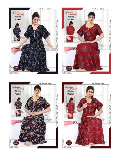 Alpine Pocket 2407 Ruchee Fashion Night Gowns Manufacturer Ahmedabad