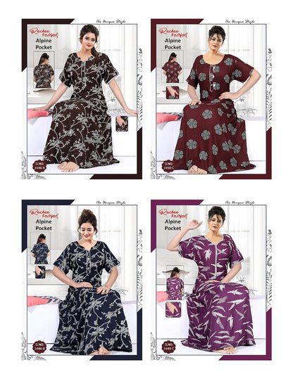 Alpine Pocket 2407 Ruchee Fashion Night Gowns Manufacturer Ahmedabad