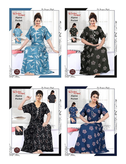 Alpine Pocket 2407 Ruchee Fashion Night Gowns Manufacturer Ahmedabad