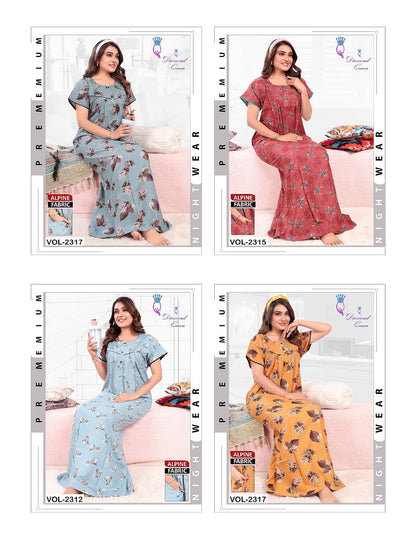 Alpine Pocket 2608 Diamond Queen Night Gowns Wholesaler Gujarat