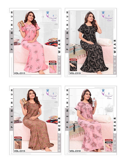 Alpine Pocket 2608 Diamond Queen Night Gowns Wholesaler Gujarat