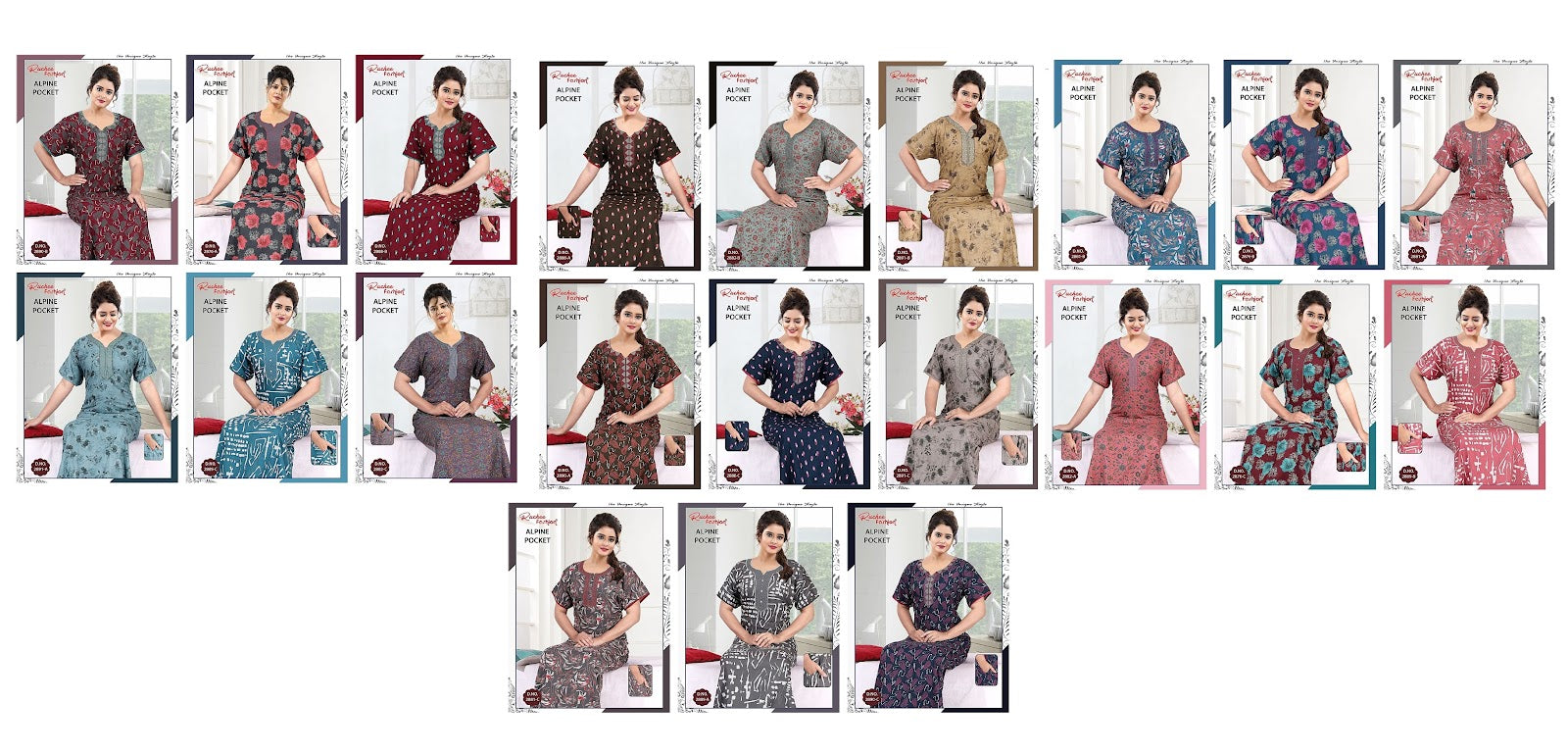 Alpine Pocket 2703 Ruchee Fashion Night Gowns Exporter Gujarat