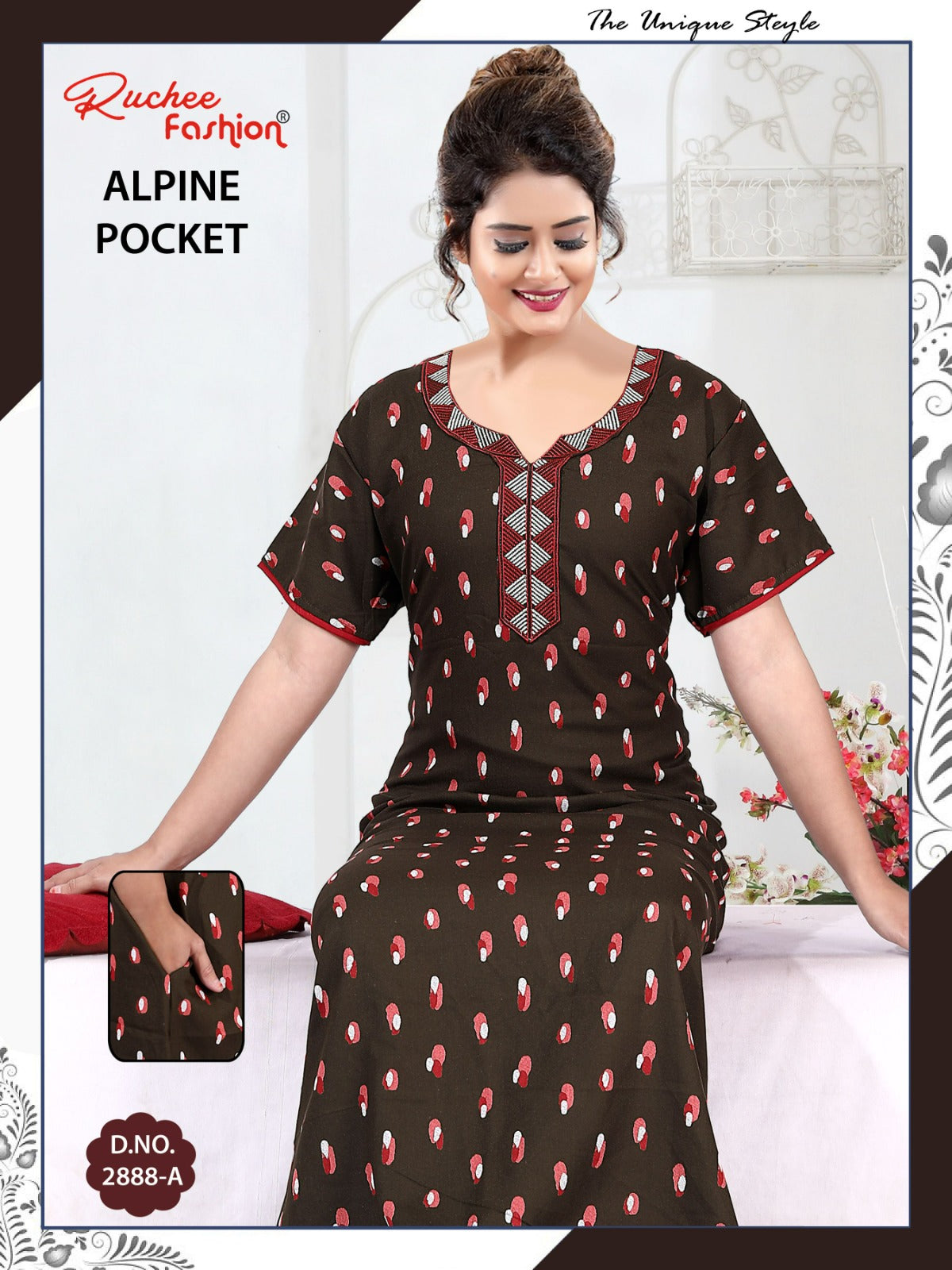 Alpine Pocket 2703 Ruchee Fashion Night Gowns Exporter Gujarat