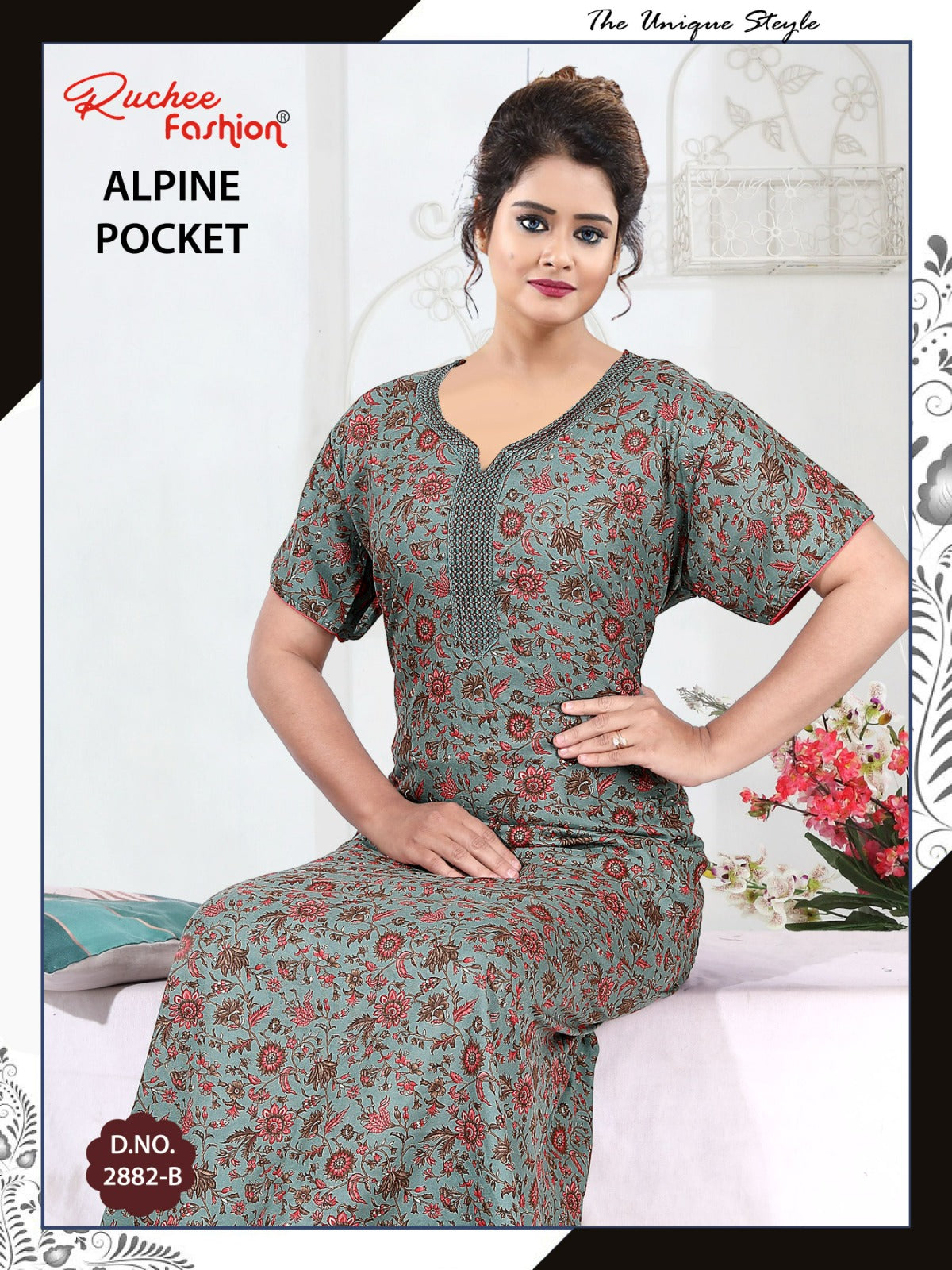 Alpine Pocket 2703 Ruchee Fashion Night Gowns Exporter Gujarat