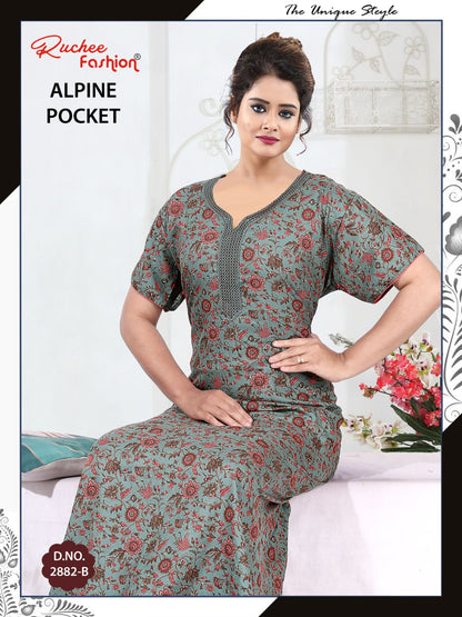 Alpine Pocket 2703 Ruchee Fashion Night Gowns Exporter Gujarat