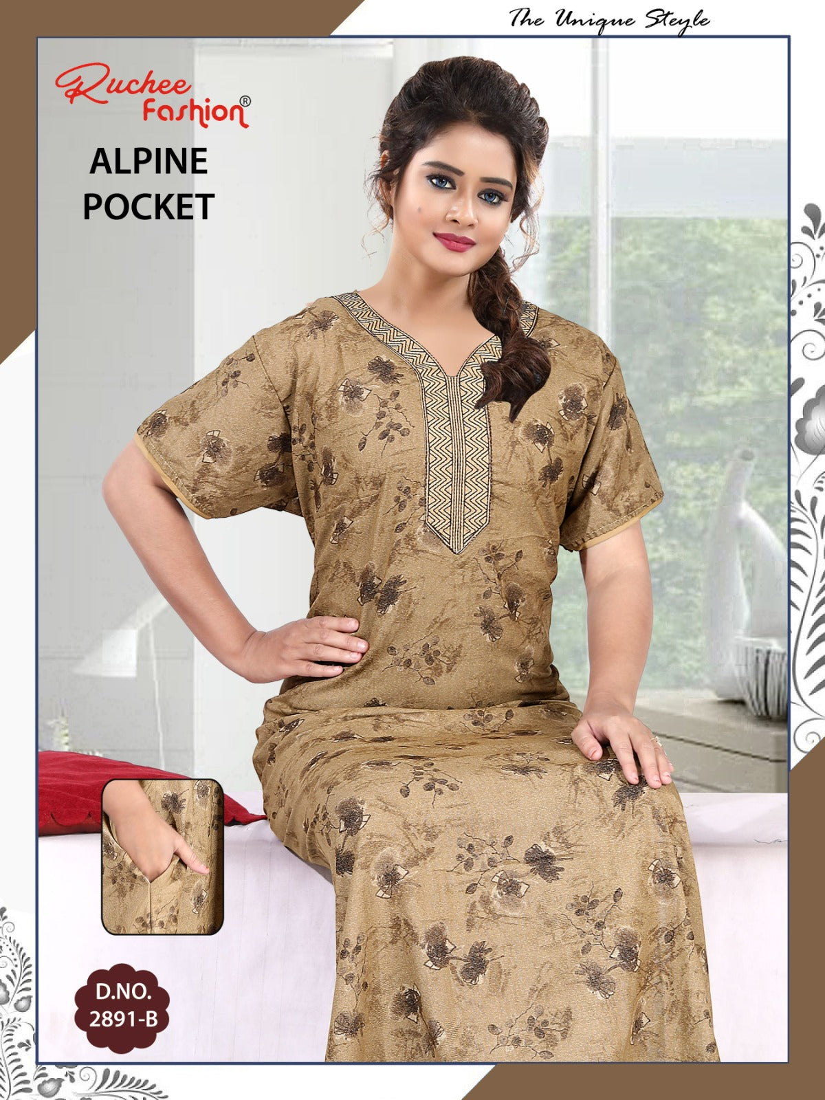 Alpine Pocket 2703 Ruchee Fashion Night Gowns Exporter Gujarat