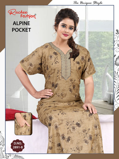Alpine Pocket 2703 Ruchee Fashion Night Gowns Exporter Gujarat
