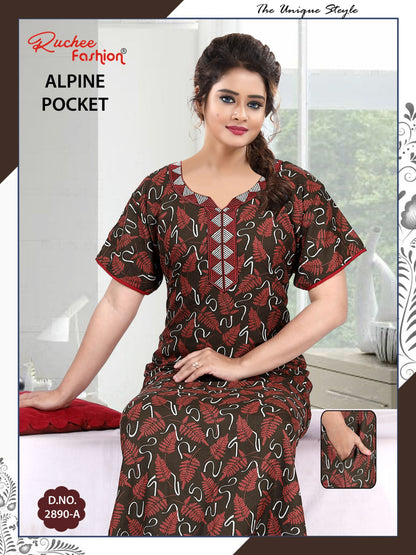 Alpine Pocket 2703 Ruchee Fashion Night Gowns Exporter Gujarat